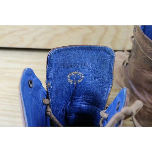 John Fluevog Boots Womens 7 Brown Distressed Leather Radio BBC Classic Lace Up - Picture 5 of 12